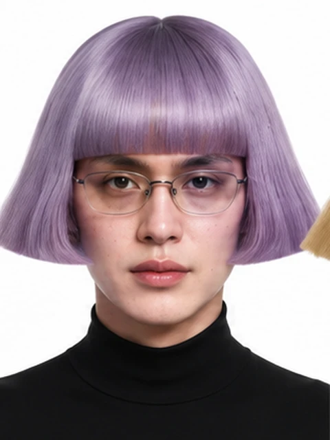 Original lavender blunt bob hairstyle reference